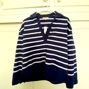 Madewell Striped navy and white sweater